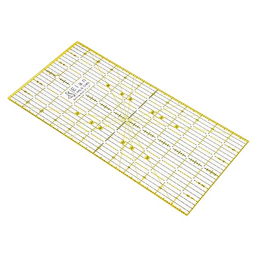 Elan 6 x 12 Inch Quilting Ruler, Fabric Ruler, Acrylic Rulers for Sewing, Quilting Rulers for Patchwork, Sewing Supplies and Accessories