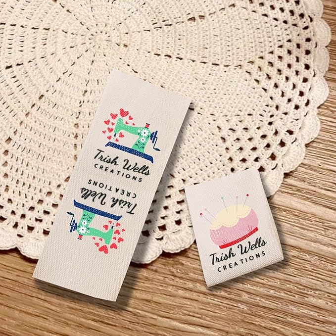 callie Personalized Sewing Label Tags, Custom Fabric Labels for Handmade Items, Crafts, Clothing, Knitting, Crocheting, Quilt, 50 pcs-200 pcs