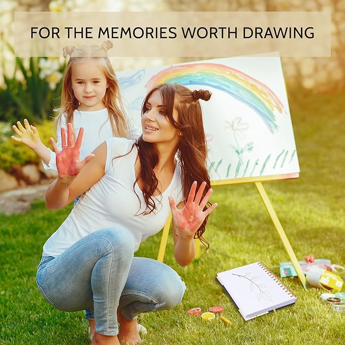 Yoment 5.5" x 8.5" Sketch Book Small Sketchbook for Drawing 100 Sheets Hardcover Spiral Sketch Pad for Kids(68lb/100gsm) Art Sketchbook Drawing Blank Paper Book for Beginners Artists with Pencil Black