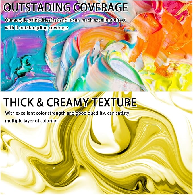SNOWSUN Lemon Yellow Acrylic Paint, Large Bulk Heavy Body Acrylic Paint ( 1L，About a quarter of a gallon) - Non Toxic Gloss Thick Art Paint for Multi-Surface, Canvas Wood Ceramic and Leather, Stone Craft, for Artists & Beginners