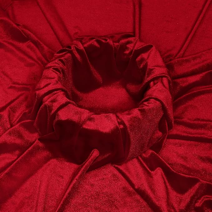 KKJIAF Red Stretch Velvet Fabric 60 Inch Wide, 2 Yard Soft Stretchy Fabric for Sewing Clothes, Apparel, Costume, Crafts - 90% Polyester 10% Spandex