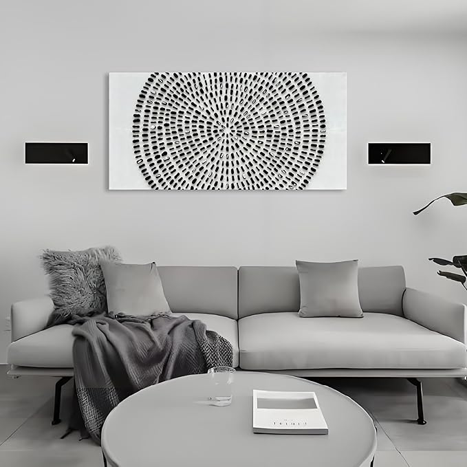 Art 30x60 inch Hand Painted Black and White Abstract Texture Art Oil Painting Large Modern Art Canvas Wall Decoration Painting