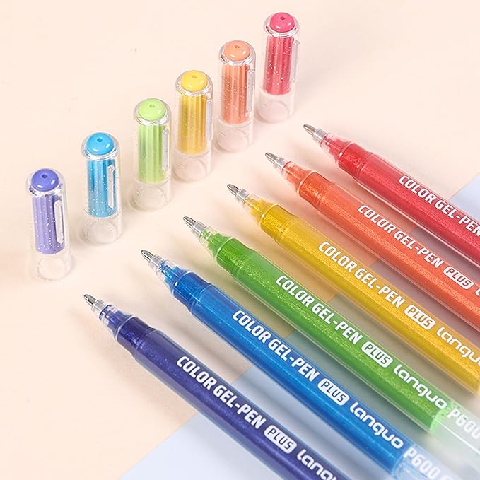 72 Colors Glitter Gel Pens Plus for Adult Metallic Writing Drawing for Birthday Cards, Christmas Cards, Art Crafts, Coloring Books, DIY Projects