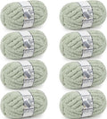 Chunky Yarn for Hand Knitting - #10 Chunky Chenille Yarn, Jumbo Big Thick Chunky Yarns for Crocheting, Super Bulky Chunky Knit Blanket Yarns, 8 Skein (25 yds 8 oz Each Skein), Sage Green