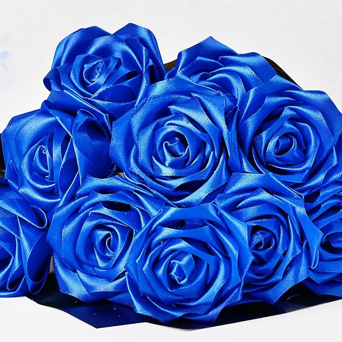 1-1/2 Inch Wide Royal Blue Satin Ribbon, 50 Yards Solid Polyester Fabric Ribbon for Roses Making, Gift Wrapping, Wedding Decorations, Crafts, Bows