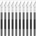 10 Pack Exacto Knife Set, Precision Hobby Knife with Sharp Blades for Crafting, Modeling, Trimming, Stencil Cutting, Wood Carving, Scrapbooking, DIY, and Art Projects (Black)
