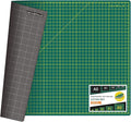 NEWBRAUG 36'' × 48'' Large Self Healing Cutting Double Sided 5-Ply Mat, Big Cutting Board for Rotary Cutting, Quilting, Sewing, Craft, Fabric & Scrapbooking(Green/Black)