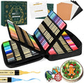 IVSUN 60 Acrylic Paint Markers, 30 Metallic & 30 Regular Colors Dual Tip Metallic Marker Pens for Black Paper, Photo Album, Rock Painting, Glass, Wood, Card Making, Scrapbook Supplies, DIY Crafts