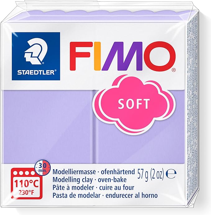 Staedtler FIMO Effects Polymer Clay - -Oven Bake Clay for Jewelry, Sculpting, Lilac Pastel 8020-605