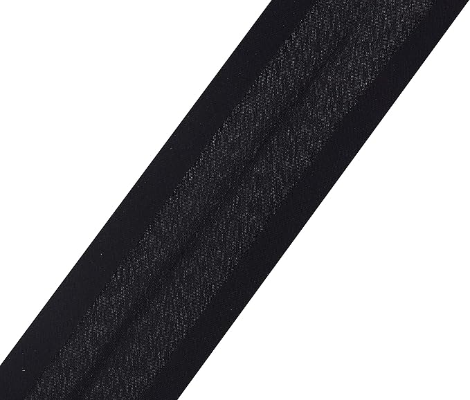 Mandala Crafts 55 Yards 5/8 Inch Black Double Fold Bias Tape for Sewing - Bias Binding Tape for Quilting Binding, Hemming, Seam, and Fabric Piping
