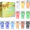 AUREUO Studio Acrylic Paint Set -12 Primary Colors 75ml / 2.5 Fl Oz Tubes - Non-toxic Craft Paints with Gift Box for Canvas, Wood, Rock Stone, Glass, Art Supplies