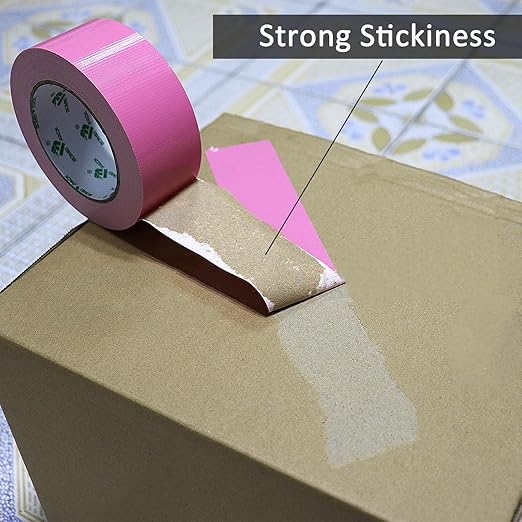 BOMEI PACK Color Duct Tape Pink, Heavy Duty Strong Industrial Duct Tape 9mil x 1.88inch x 30yds for Packing and Repairing