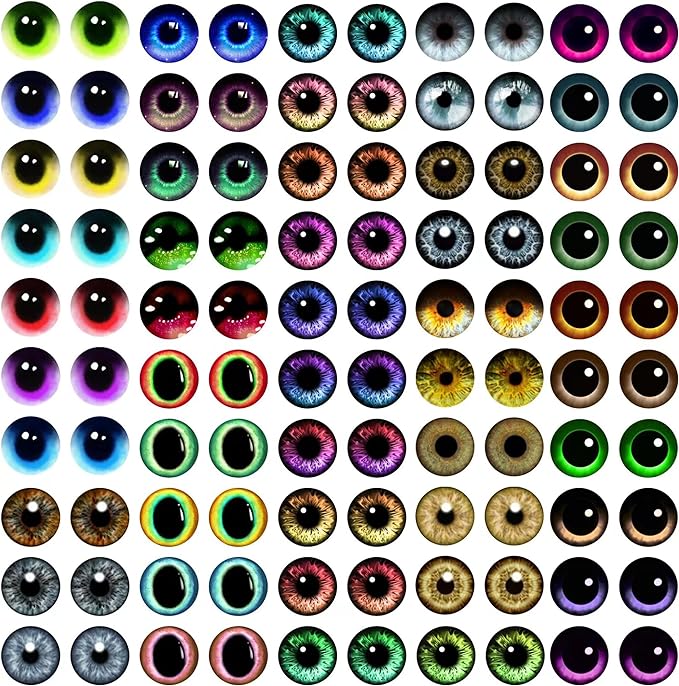 100PCS Eyes Glass Cabochon for Clay Doll Making Sculptures Props Craft DIY Findings Jewelry Making Christmas Gift