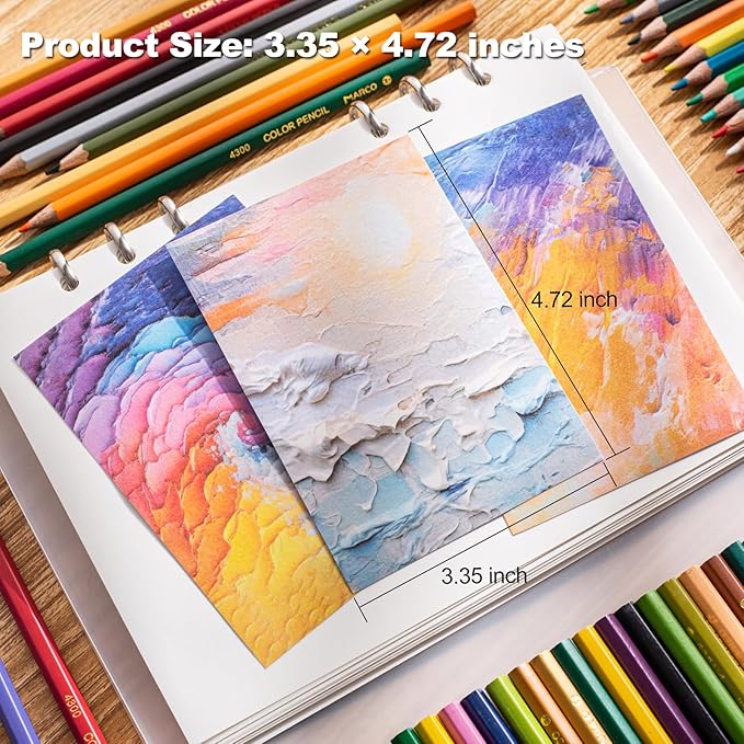 60 Sheets Oil Painting Washi Stickers – Flat Printed Abstract Designs on Self-Adhesive Writable Paper with Smooth Matte Finish for Scrapbook, Journaling & DIY Collage