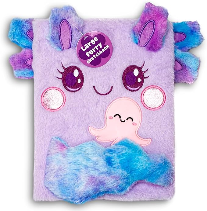 VOTUM Fuzzy Sketch Book: Personalized Artist Sketchbook: Sketching, Drawing and Creative Doodling. Notebook and Sketchbook to Draw and Journal (Axolotl)