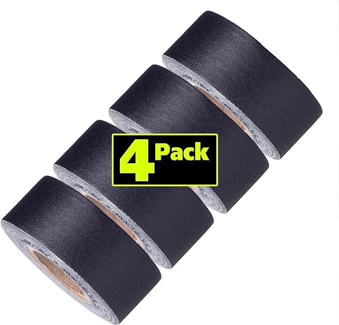 Mini Gaffer Tape Rolls by GafferPower 1 inch x 8yards - Pack of 4 Black, Made in The USA, Heavy Duty Gaffer's Tape, Strong Tough Compact Lightweight, Multipurpose