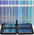 Blue Colored Pencils,Oil Based Wooden Colored Pencil Set for Adults Coloring Books Drawing Sketching Art Supplies 24 Color