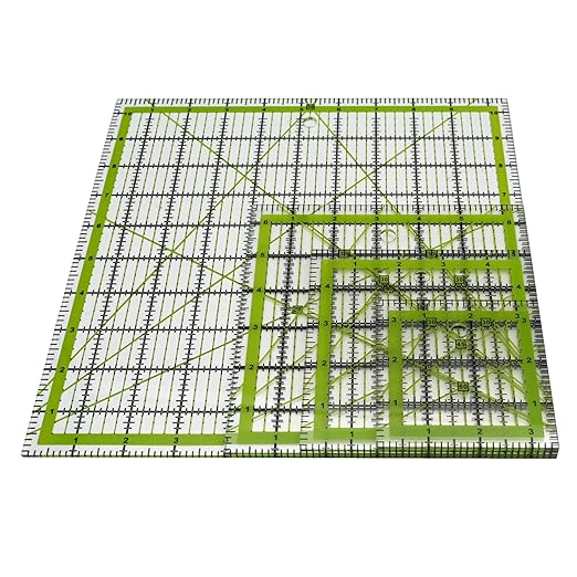 Quilting Rulers,Sewing Ruler,4 Piece Quilting Square Templates Green(3.5"x3.5",5"x5",6.5"x6.5",10.5"x10.5")