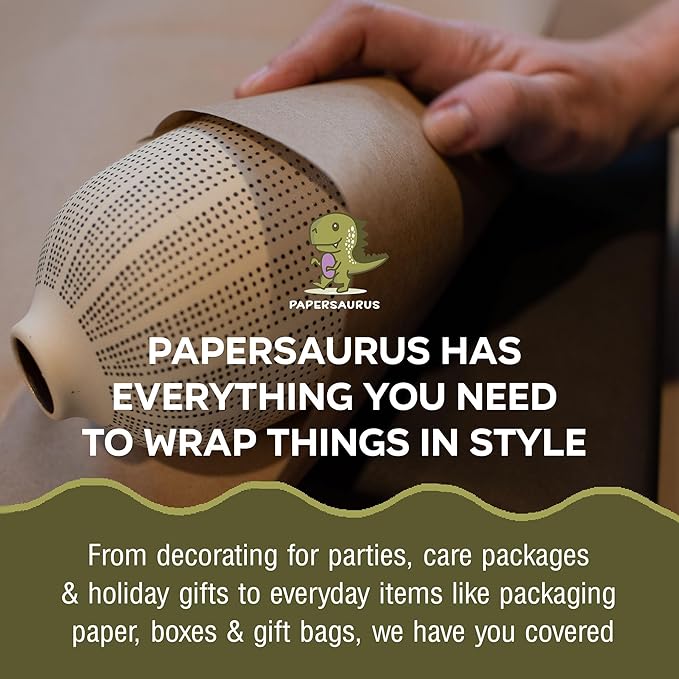 Papersaurus Black Kraft Paper Roll - 100% Recyclable Black Construction and Craft Paper Roll - 17.75 Inch x 200 Feet