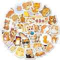BulbaCraft Orange Cat Stickers for Water Bottle and Laptop - Orange Cat Party Supplies & Decorations, Waterproof Vinyl Decals, Cute Animal and Pet Stickers, Gifts for Women & Men