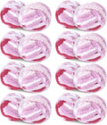 Hombys 8 Pack Giant Chunky Yarn for Crocheting/Hand Knitting - Super Bulky, Soft, Fluffy, Plush, Fuzzy, Thick Chenille Yarn - Tie Dye, Mixed Colors (Rose, Pink, White)
