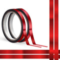 110 Yard Red Sparkle Graphic Tape, 2 Rolls Metallic Washi Tape Water/Tear Resistant Metallic Mirror Wrapping Removable with No Residue for Gift Box Home School Office Decoration, 3/8 Inch x 55 Yards
