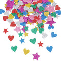 cobee 800 Pcs Heart Star Stickers, Glitter Foam Stickers Stars, Stars Crafts Bubble Sticker for Arts Craft Supplies Greeting Cards Birthday Party Decoration