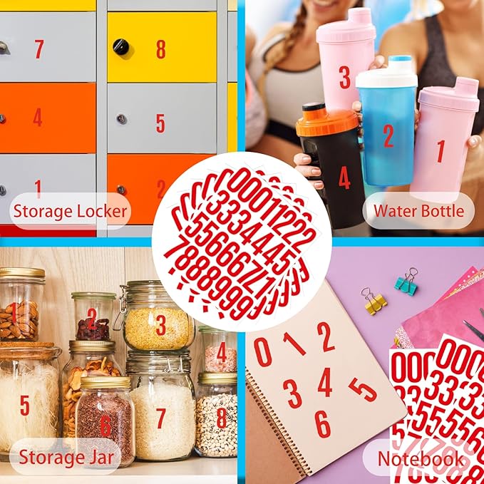 6 Sheets 2 Inch Mailbox Numbers Stickers Vinyl Decals,Self Adhesive Number Waterproof House Address Numbers for Outside Mailbox,Signs,Window,DIY Crafts Making,Door,Car,Home,Business(Red)