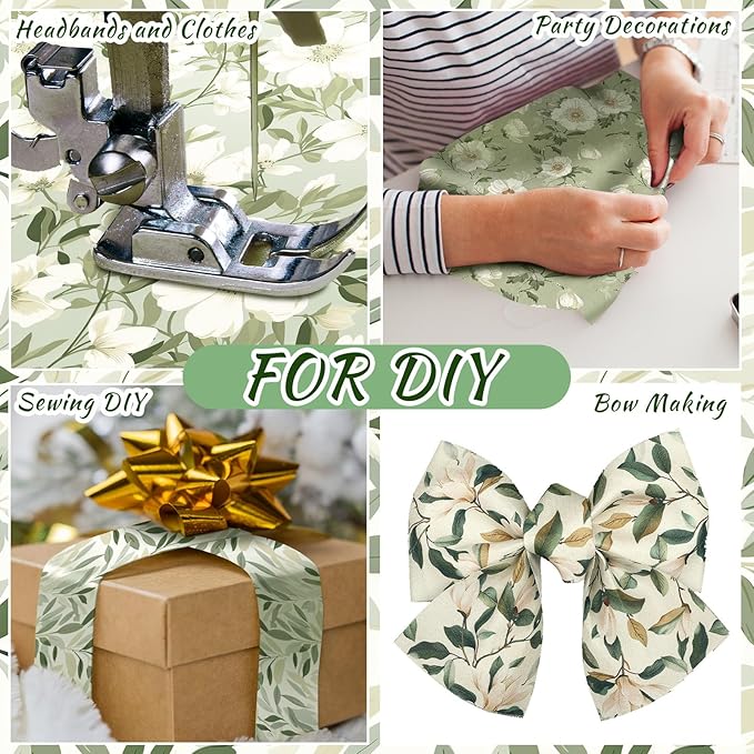 Ganeen 100 Pcs Sage Green Quilting Fabric Roll 2.56 Inch Fabric Squares Jelly Patchwork Precut Strips Bundles for Holiday Materials Craft DIY Sewing Cloths