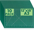 Cutting Mat 12"x18", 10 Pack Double-Sided 5-Ply Self Healing Sewing Cutting Mat, Cutting Mats Board for Crafts-Sewing, Fabric, Quilting, Scrapbooking Project