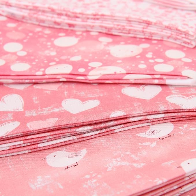 Threadart Exclusive 20 Fat Quarter Bundles - Pink Vintage Prints 100% Cotton Fabric - Premium 100% Cotton Quilting Fabric - No Duplicates - Full Size Fat Quarters 18"x21" - Pink