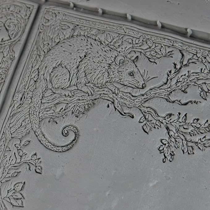 Virginia Opossum Clay Texture Roller (4") - Forest Set #01 - Embossing Pattern Roller for Polymer & Ceramic Clay, Pottery & Crafts