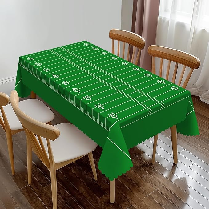 American Football Field Rectangle Tablecloth Green Lawn Sport Table Cloth Dining Table Cover for Home Kitchen Restaurant Party Buffet Picnic 54 x 72 Inch