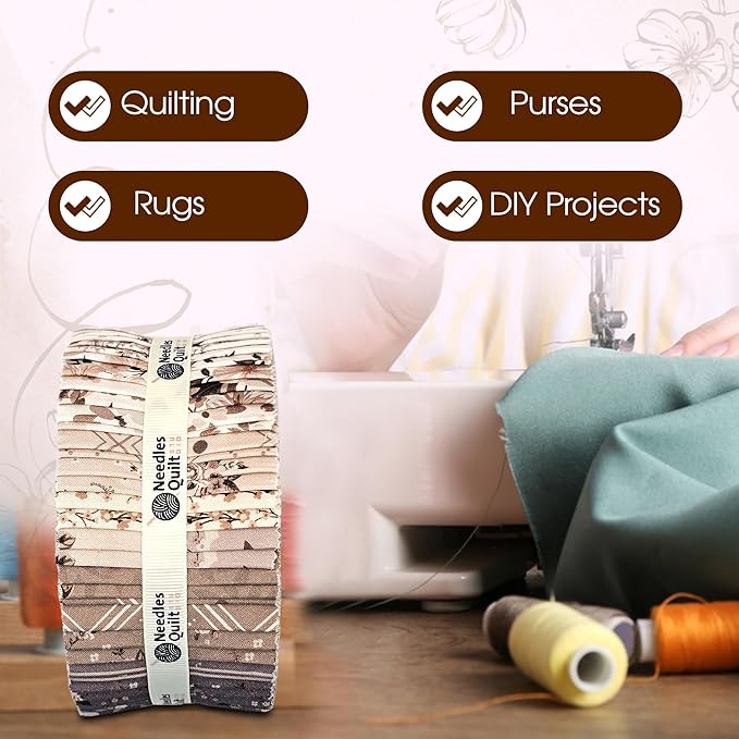 Jelly Roll Fabrics for Quilting Clearance 40 Strip 2.5" x 44" | Cotton Strips Bundles – Perfect Quilting Fabric for Sewing, Precut Quilt Projects, and DIY Crafts (Desert Dusk)