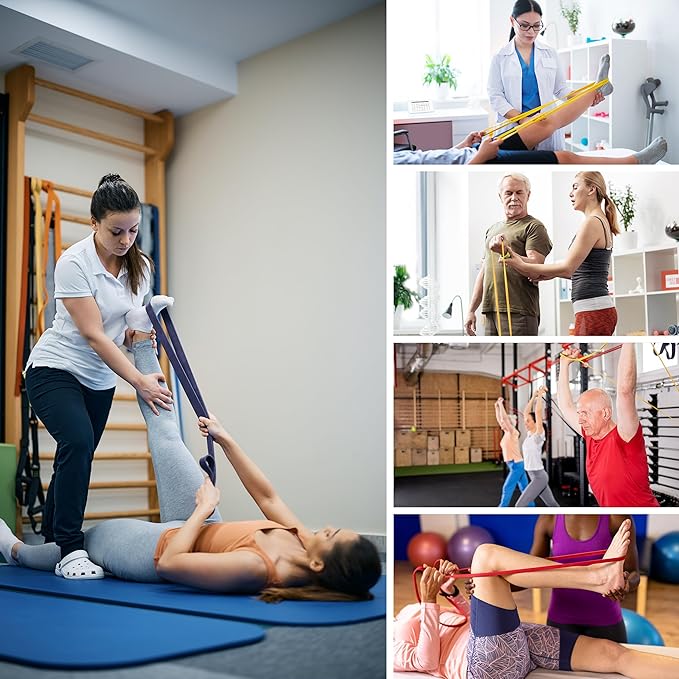 Resistance Bands, Workout Bands, Stretch Bands for Working Out, Long Exercise Bands Set with Handles & Door Anchorfor Fitness, Pull Up Training Bands for Physical Therapy, Muscle Training.