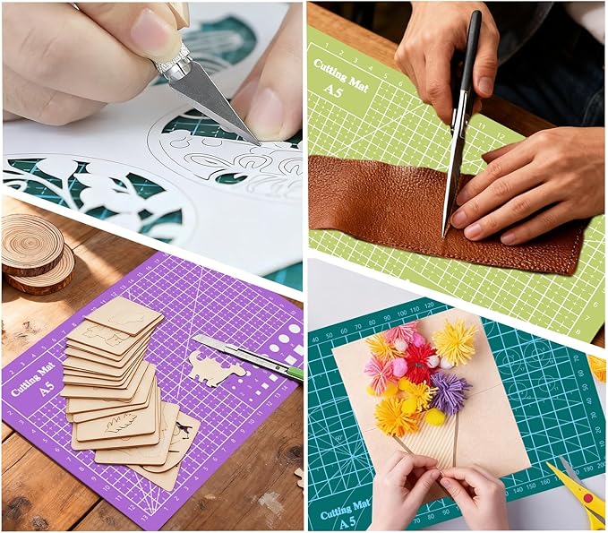 2 Pack Self Healing Sewing Mat 12 x 9inch Double Sided Rotary Cutting Mat for Craft Scrapbooking Art Hobby Project (Green)
