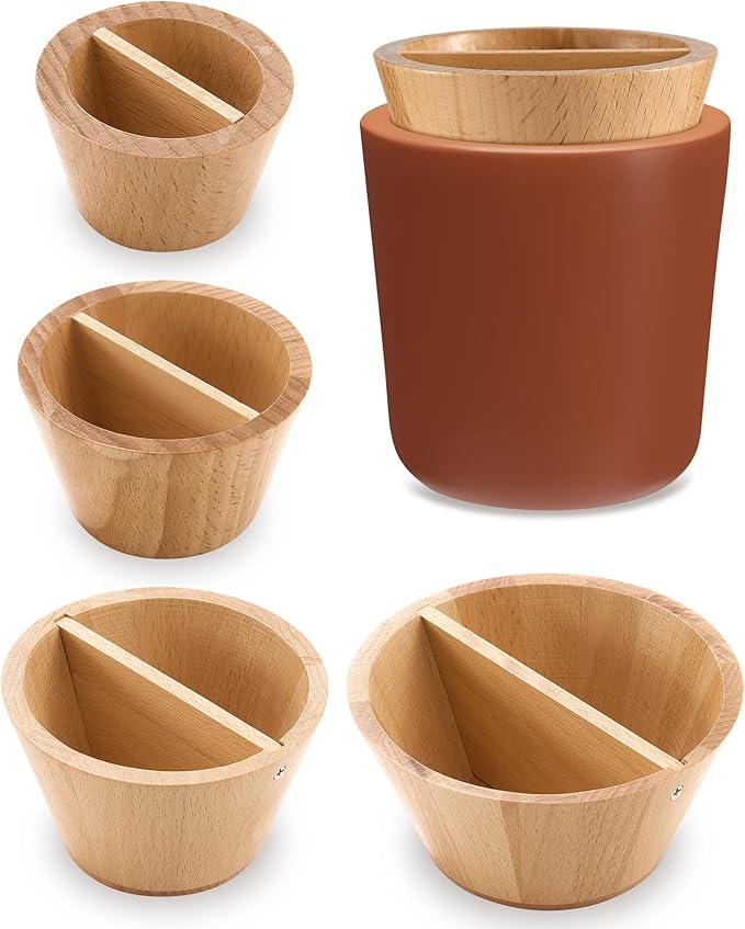Colingmill 4 Pcs Rim Cone Shaper for Pottery and Ceramic Wooden Tools 4 Size Shaping Cone Trimming Tools for Sculpting Fixing Smoother Rounded Rim Pottery Artists and Hobbyists Supplies(Xs, S, M, L)
