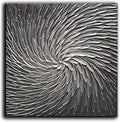 YaSheng Art - Abstract Art Oil Paintings on Canvas Silver Gray Gradient color Abstract Artwork Modern Home Decor Canvas Wall Art Ready to Hang for Living Room Bedroom 24x24 Inch