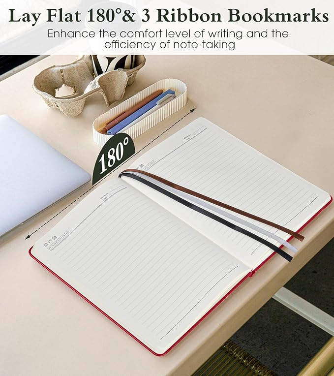 Lined Journal Notebook for Women Men, 160 Pages, A5 Hardcover Vintage Leather Journaling Notebooks for Work, School, Note Taking, Travel, Bible Study,Daily Diary for Writing 5.8"x8.5"(Burgundy)