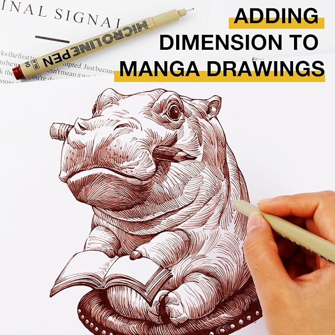 Sepia Micro Pen Set, 12 Sizes Brown Ink pen Drawing Pens, Waterproof Archival Ink Fineliner Pens for Journaling and Writing, Fine Line Art Markers for Detailing Drawing, Sketching