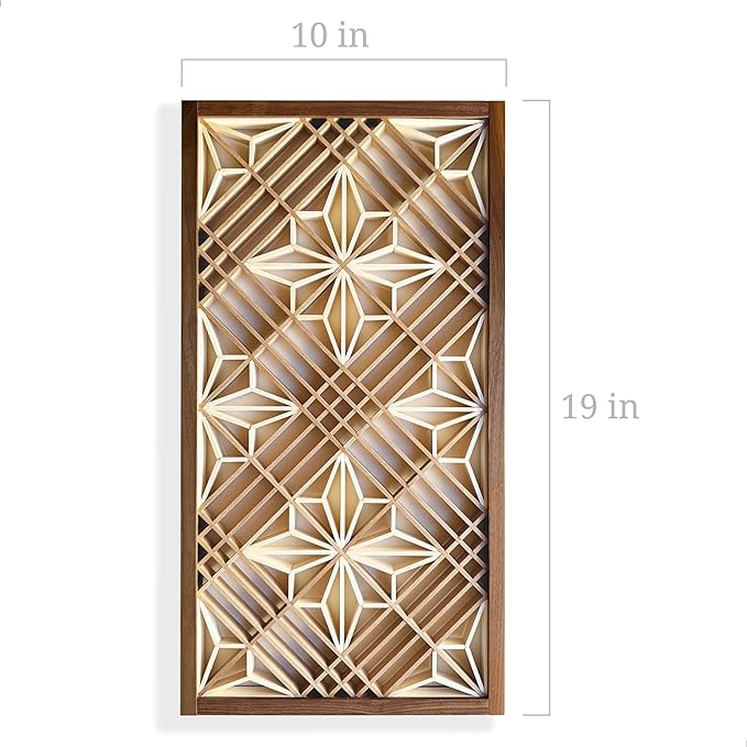 Hinoki Woodworks Kumiko DIY Kit Kakuasa-no-ha Pattern. Ready to Assemble Project with 154 Wood Pieces | Japanese Woodworking craftmanship | Wall Art Display | Gifts for dad & Husband