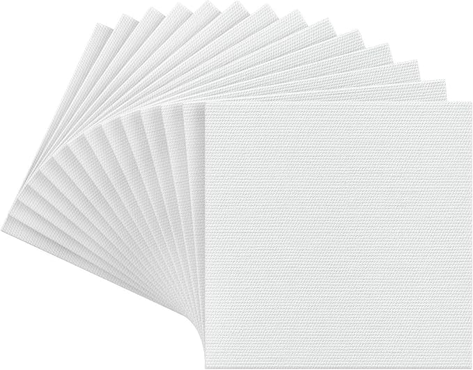 ARTEZA Canvas Panels for Painting, 14 x 6 x 6 Inches, 100% Cotton, Gesso-Primed, Lightweight, Nontoxic, Acid-Free, for Adults and Teens, Oil and Acrylic Painting, Pack of 14