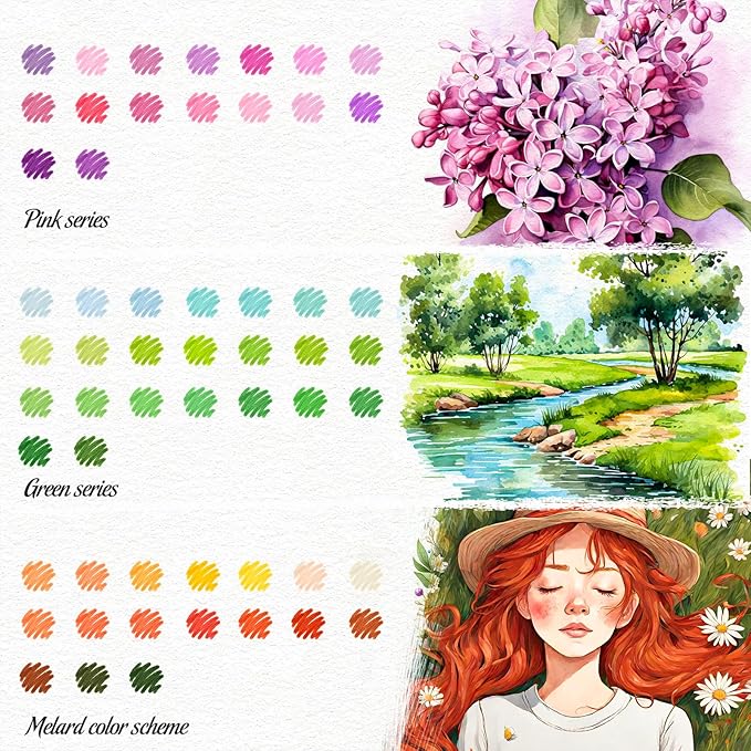 Soucolor Gifts for Women, Gift Baskets for Women Adult, 150 Colors Dual Tip Brush Markers for DIY Journal Kit Coloring Drawing Sketching, Sister Gifts Sets Box