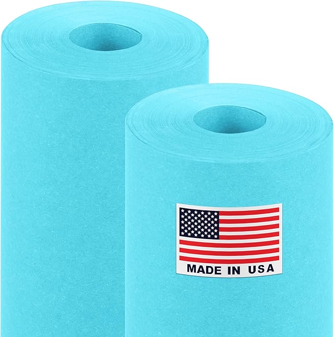 18" x 1200" (100 ft) Light Blue Kraft Paper Roll (Value Pack of 2), 45 lbs Thickness, Made in USA Colored Kraft Paper for School, Bulletin Board - Odorless, Non-Toxic, Safe for Kids