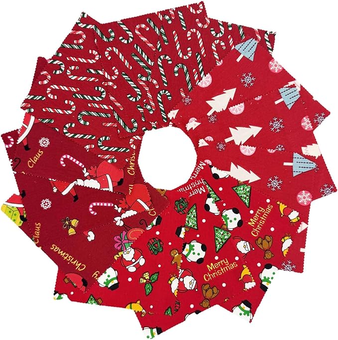 Christmas Charm Pack Fabric Squares,5x5 Inch Pre-Cut Quilting Bundle with Holiday Festival Patterns for Quilting, Sewing, DIY Christmas Crafts(42Pcs)