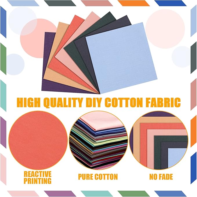 Tudomro 300 Pcs 4 x 4 Inches Solid Cotton Quilting Fabric Bundles Precut Fat Squares Sewing 100 Colors for Beginners DIY Sewing Patchwork Scrapbooking Craft