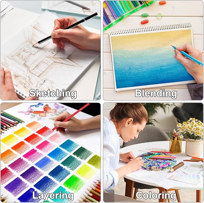126 PCS Colored Pencils Set, with Coloring Books, Tutorial, Color Chart, 120 Premium Soft Core Colored Pencils for Artists Adults Teens Coloring Drawing, Portable Zipper Case
