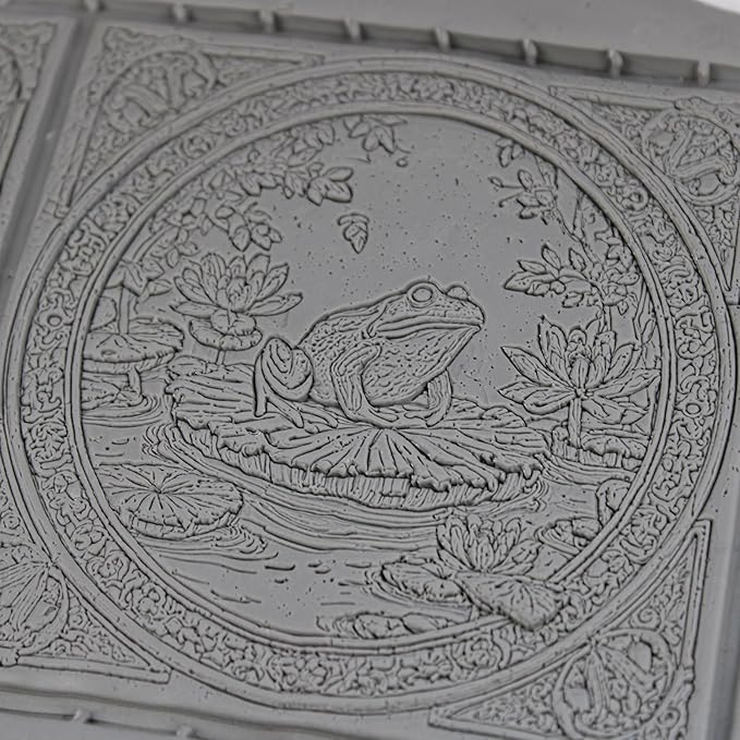 Frog Clay Texture Roller (4") - Freshwater Set #01 - Embossing Pattern Roller for Polymer & Ceramic Clay, Pottery & Crafts