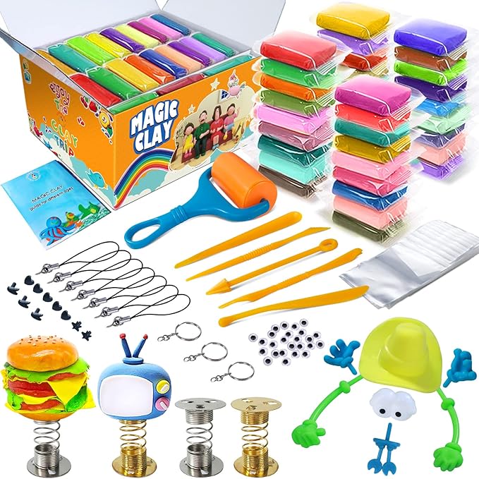 ESSENSON Modeling Clay Kit - 36 Colors Air Dry Magic Clay, DIY Molding with Sculpting Tools, Party Favors Kids Art Crafts Best Gift for Boys & Girls Age 3-12 Year Old