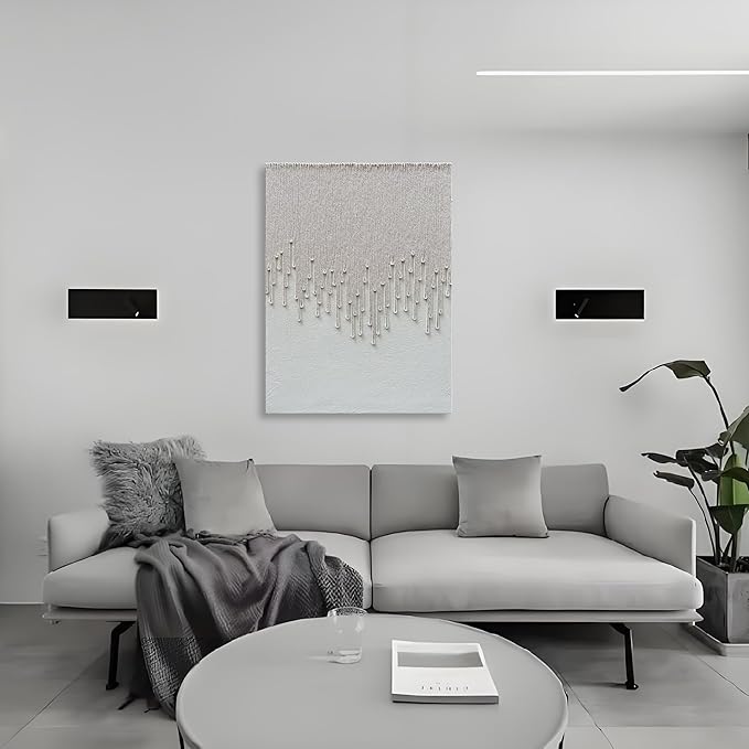 Art Hand-Painted White Minimalist Oil Painting Modern Abstract Art Painting 40x28 inch Home Wall Decoration
